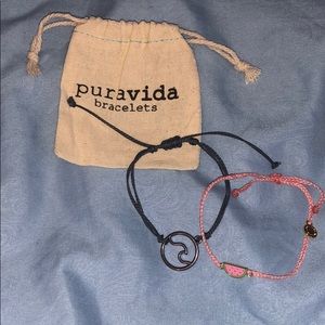 2 Pura Vida Bracelets; including the bag